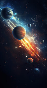 ilustration of sollar system and universe