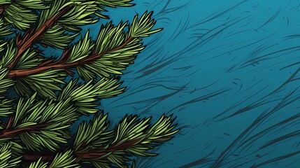 seamless background with coniferous branches pattern, coniferous, fir, 