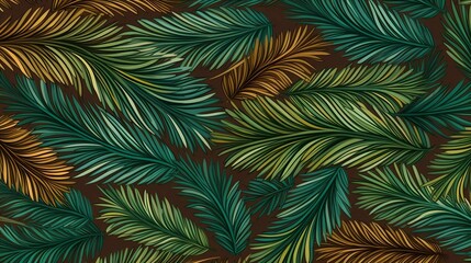 seamless background with coniferous branches pattern, coniferous, fir, 