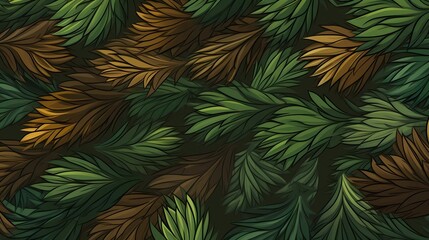 seamless background with coniferous branches pattern, coniferous, fir, 