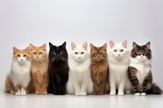 Assortment of Beautiful Cats with Vibrant Eyes