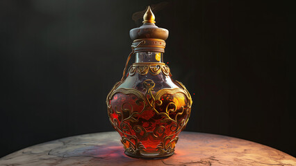 antique oil lamp, potion