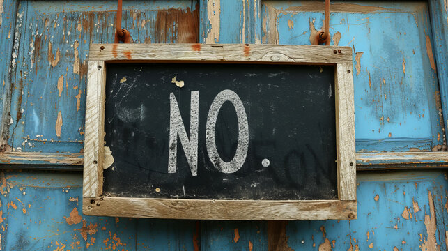 Blackboard with 'No' Written on It Gen AI