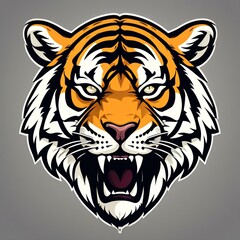 tiger mascot logo clipart black background