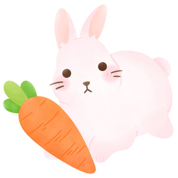 Cute Rabbit cartoon character with carrot