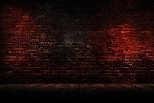 Fototapeta Red brick wall. Texture of  dark brown and red brick wall.