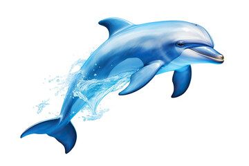 Leaping Dolphin isolated on white background.