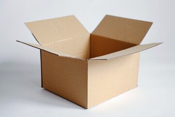 a cardboard box with a open lid