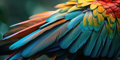 a close up of a bird's feathers