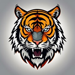 tiger mascot logo clipart black background