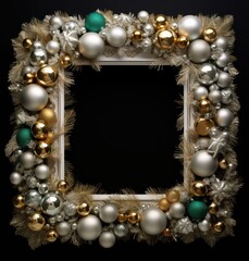 a square frame with ornaments