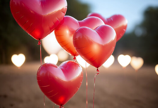 Set of Valentine's Day Balloons, romantic, background, photo, banner, Love