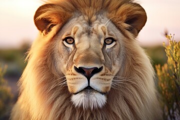 Naklejka na ściany i meble a close up of a lion