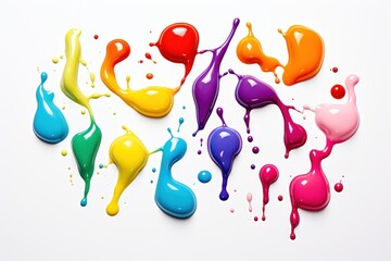 a group of colorful paint splatters