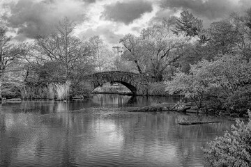 Gapstow Bridge in Central Park early spring
