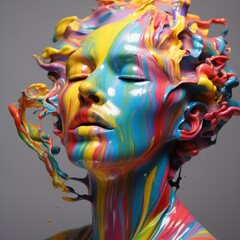 a woman covered in paint