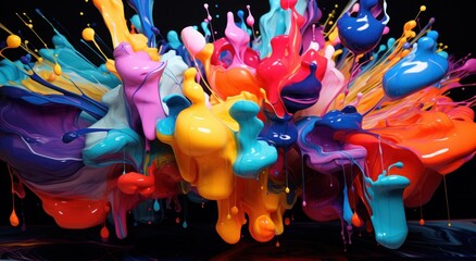 a colorful paint splashing out of it