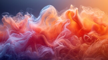 Fototapeta premium a lot of smoke that is on a blue and orange background that looks like something out of a smokestack.