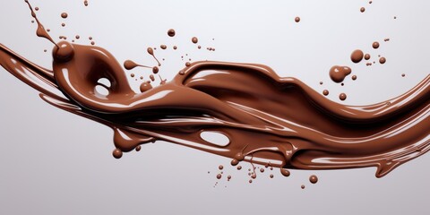 a chocolate splashing out of a white surface