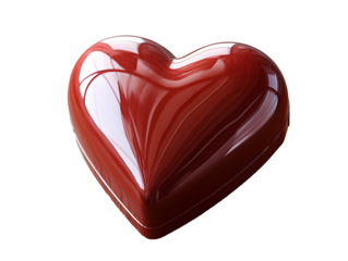heart shaped chocolate on transparent background