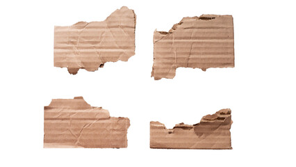 close up of a piece of cardboard on white background with clipping path