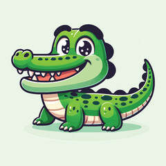 Obraz premium Cartoon Crocodile Vector Illustration