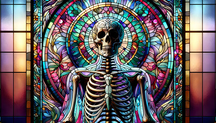 Stained glass skeleton