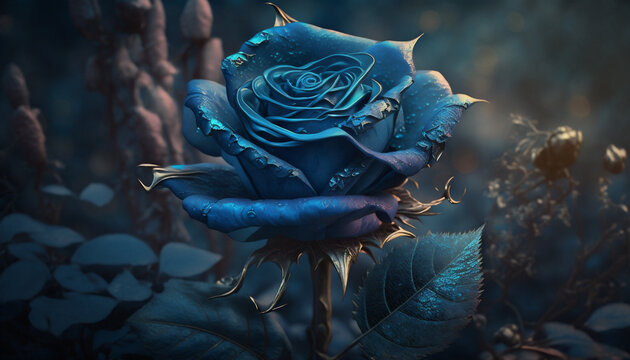 Photo beautiful nature image blue rose