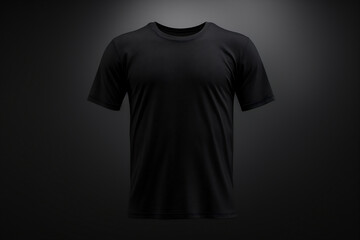 Premium Black Man T-Shirt Mockup on Sleek Black Background