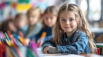 Group of Young Children Sitting at a Table