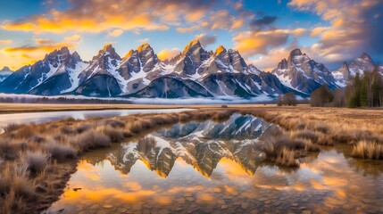Reflection of Mount Fitz Roy at sunrise, Los Glaciares National Park, Argentina, argentina, lake, nature, outdoors, patagonia, reflection, scenic, sunrise, dawn, glacier, landscape, morning, mountains