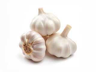 Garlic close up isolated on white background 