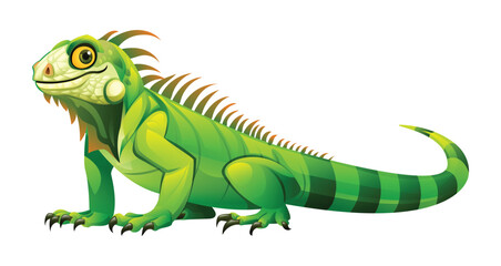 Iguana cartoon illustration. Vector lizard reptile isolated on white background