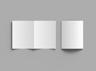 Blank Half Fold US letter brochure render to present your design