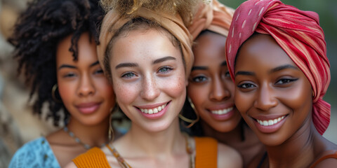 Women's Day. March 8. Diverse Beauty: Women of Different Ethnicities Together