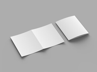 Blank Half Fold US letter brochure render to present your design