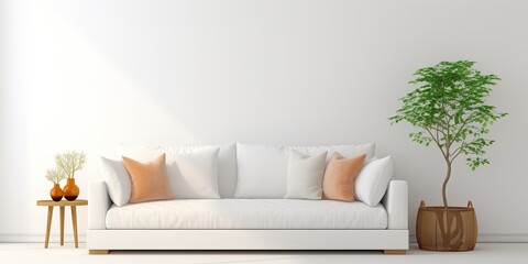 White background with a cozy sofa.