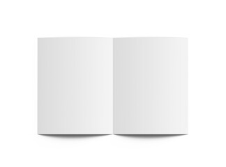 Blank Half Fold US letter brochure render on transparent background