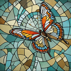 Butterfly-themed stained glass design. Unlimited creativity.