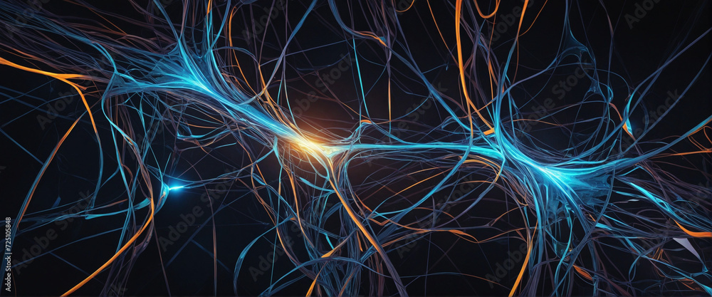 Poster colorful abstract background inspired by neural networks