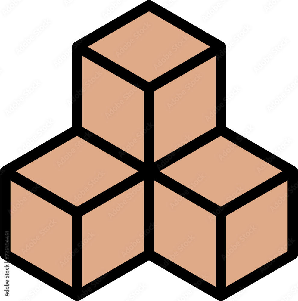 Aufkleber basic geometrical arrangement with greyscale monochrome solid box cube icon in 3d perspective view. 
