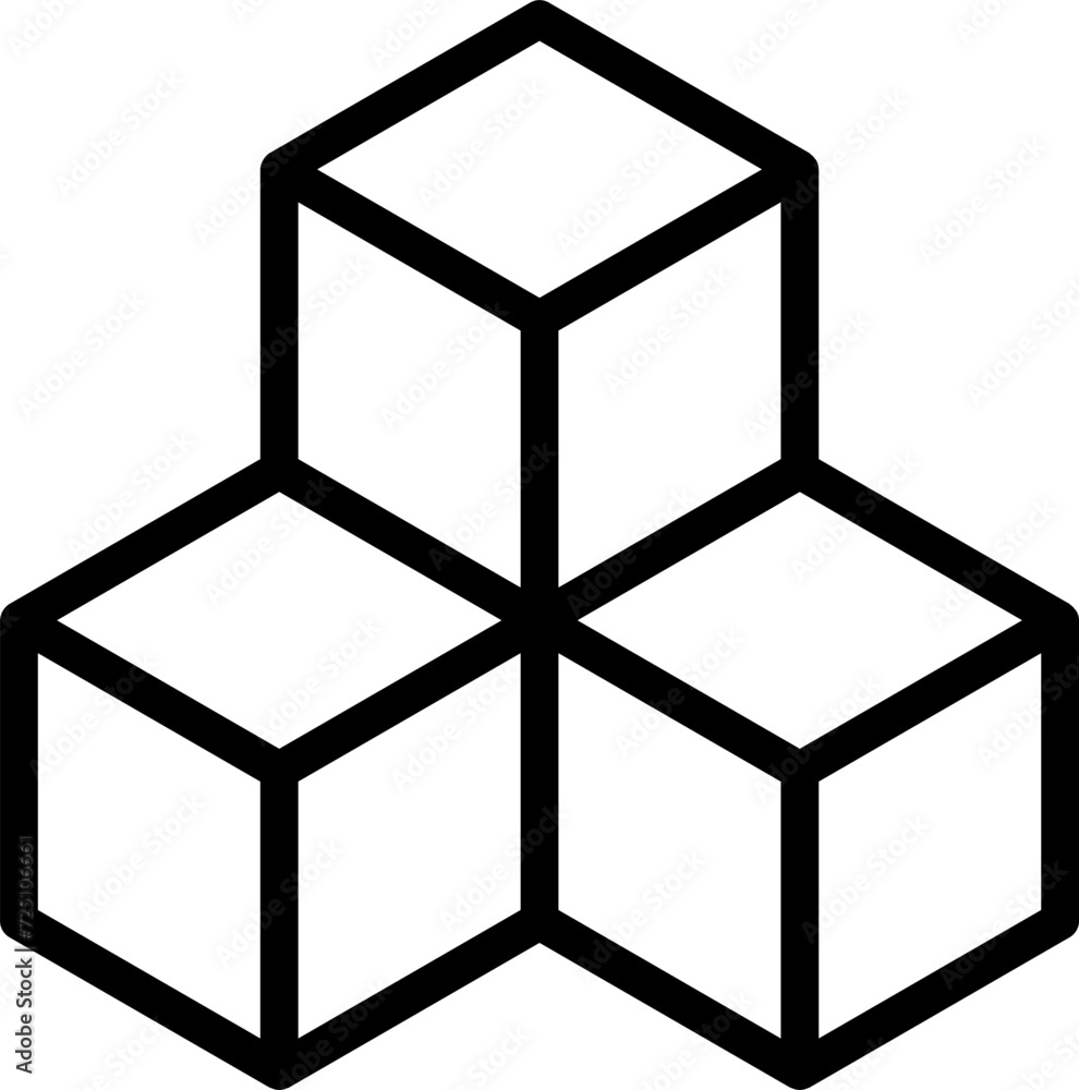 Poster basic geometrical arrangement with greyscale monochrome solid box cube icon in 3d perspective view. 