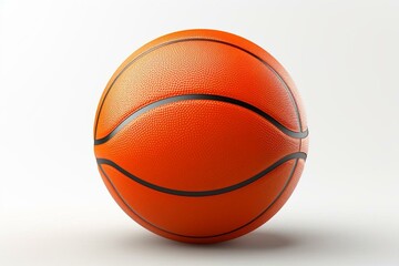 Detailed basketball isolated on white. Generative AI