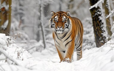 Fototapeta na wymiar Amur tiger. winter