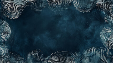 Abstract blue swirls resembling digital fingerprint patterns. - obrazy, fototapety, plakaty