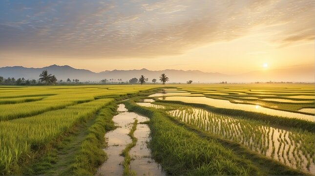 Rice fields, pathway, wedding backdrop, photography backdrop,
