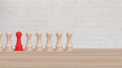 The chess for hr or  human resources concept 3d rendering.