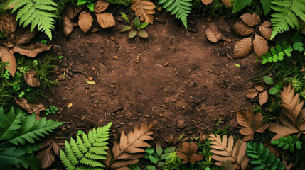 Verdant leaves and rich soil create a peaceful forest scene.