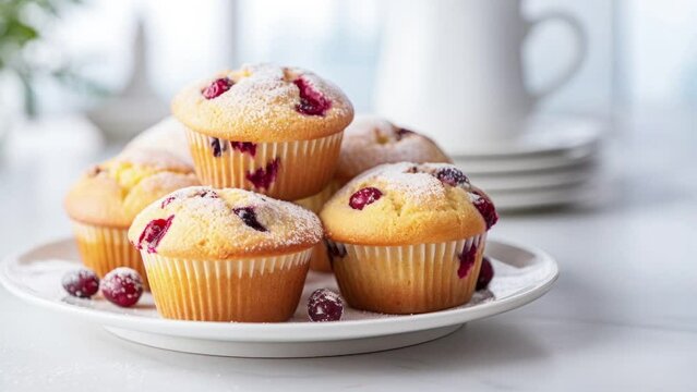 Plate of Cranberry Muffins
