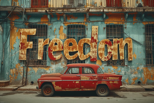 Freedom - Word written on an online blog resembling topics of ultimate freedom Gen AI